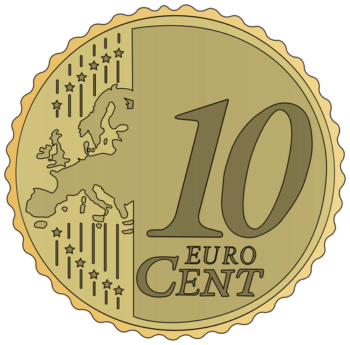 Векторное изображение 10 евроцентов