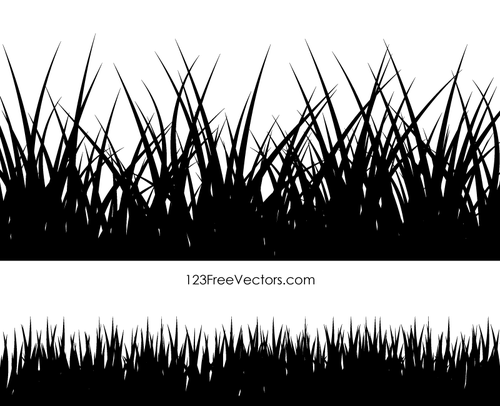 Grass plant silhouetten