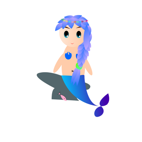 Meerjungfrau mit Fisch