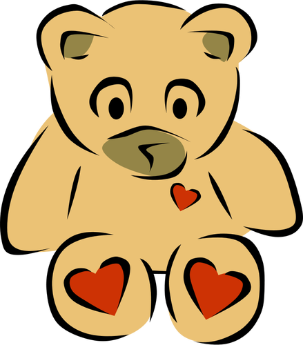 Teddybär mit Herz-Vektor-ClipArt