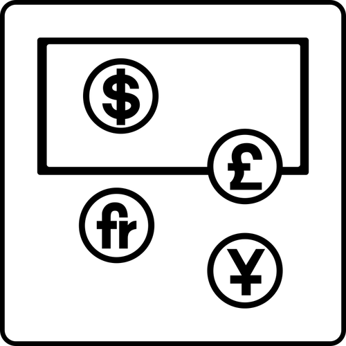 Geld silhouet vector iconen