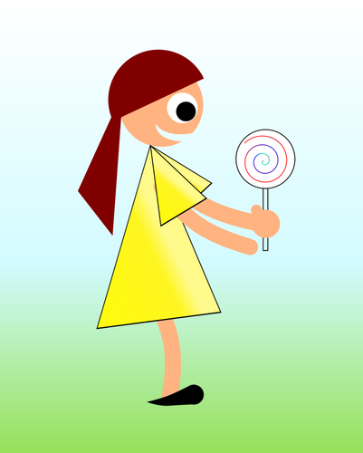 Gadis dengan gambar vektor lollipop