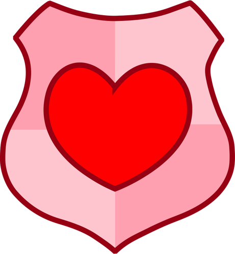 Vector drawing of love shield
