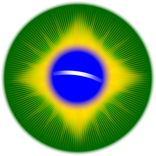 Zaoblený Brazílie vlajka vektorový obrázek