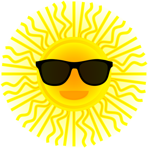 Sonne mit Sonnenbrille Vektorgrafik
