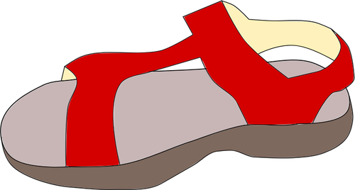 Image clipart vectoriel sandale rouge