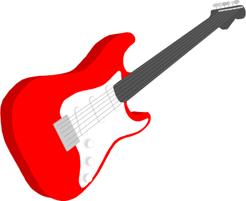 Röd elektrisk gitarr vektorgrafik
