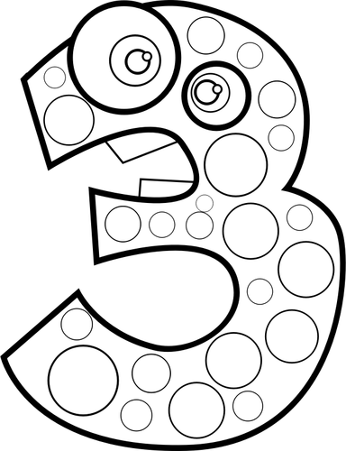 Tierische Nummer drei-Vektor-illustration