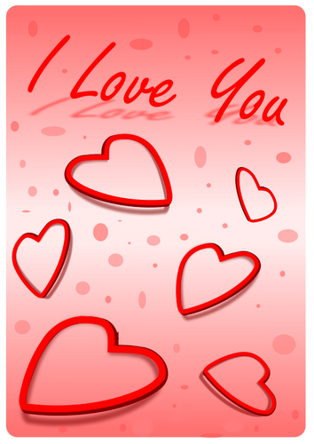 Te amo cartel con la imagen de vector de corazones