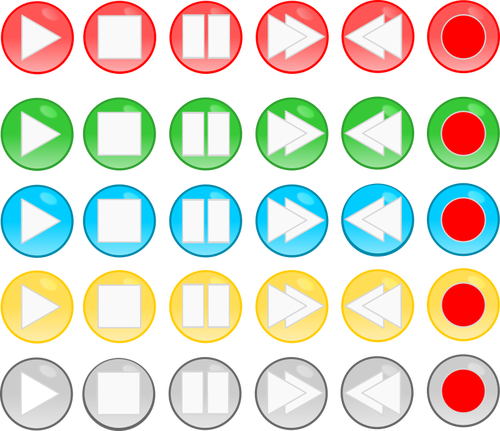 Vector de la imagen de los botones de reproductor de medios