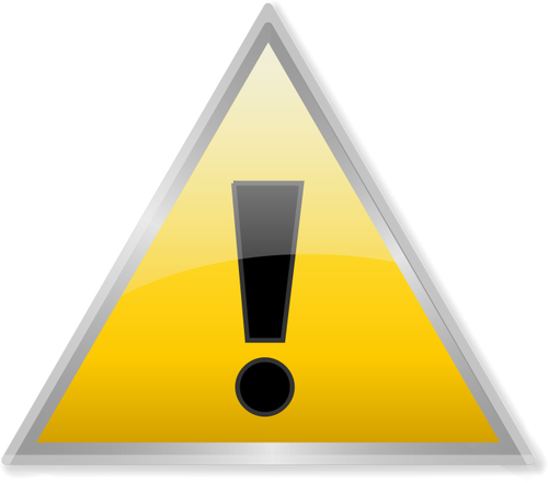 Glossy triangular warning sign vector clip art