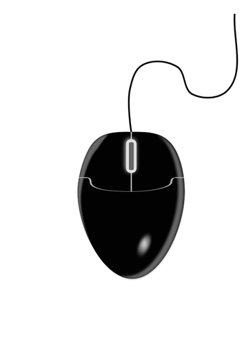 黑色的电脑鼠标 2 矢量图
