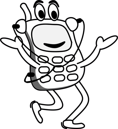 Running mobile phone vector drawing