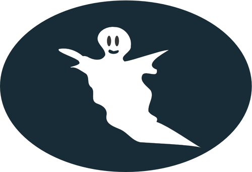 רוח רפאים בתמונת צללית סגלגל וקטור