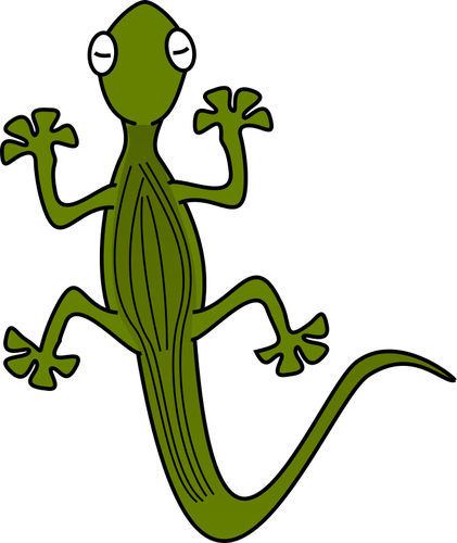 Hijau gecko dilihat dari atas vektor ilustrasi