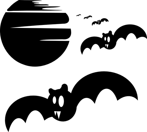 Vektorgrafikk utklipp av flaggermus på fullmånen