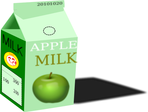苹果牛奶纸箱向量剪贴画