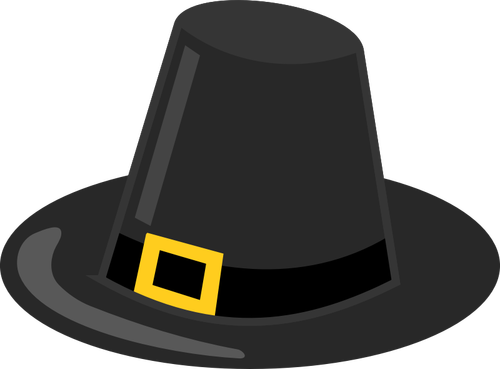 הכובע של פילגרים עם פס שחור בתמונה וקטורית