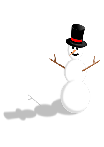 Boneco de neve com imagem vetorial de chapéu