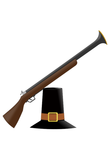 Hunters hat and gun vector image