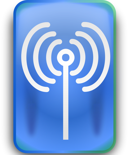 Rectangular wi-fi sign sticker vector drawing