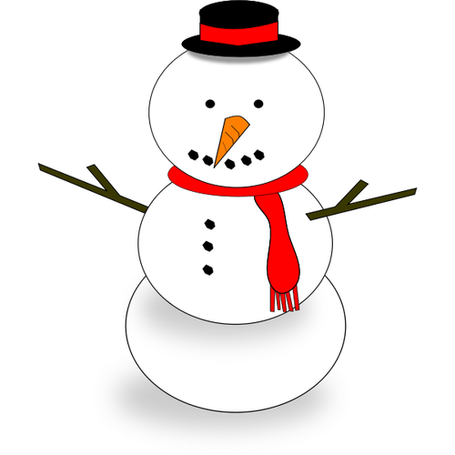 Snowman with red scarf