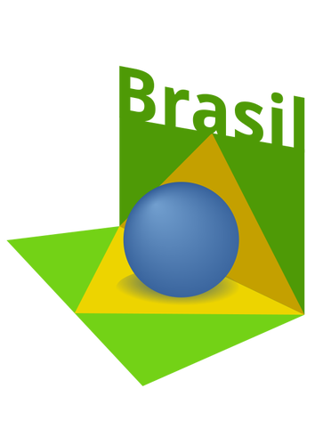 Immagine di vettore 3D Arte bandiera Brasile