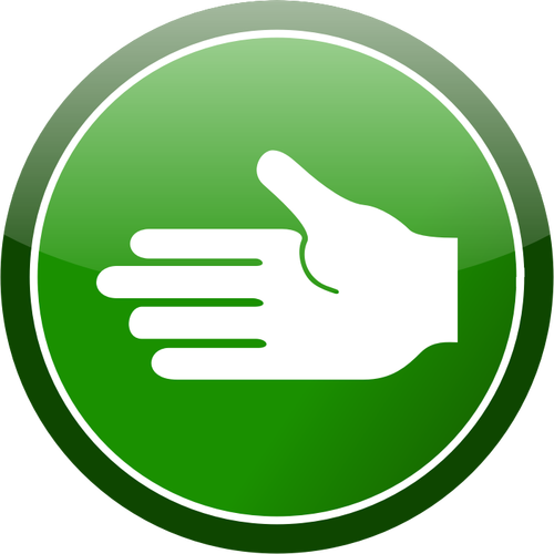Grön hand ikonen vektor ClipArt