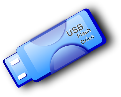 Vektoripiirustus ohuesta USB-muistitikusta
