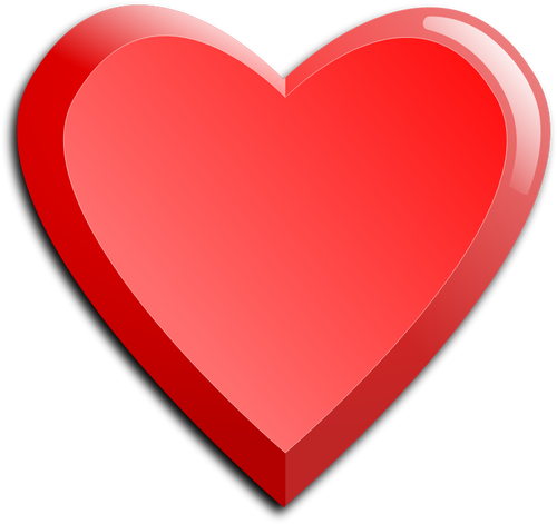 صورة متجهة من رمز سميكة القلب الأحمر