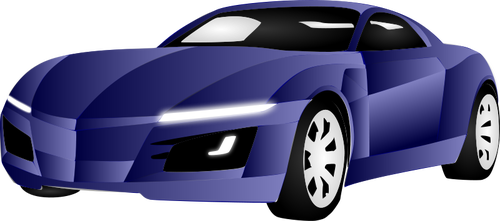 Vector illustration of blue sports car