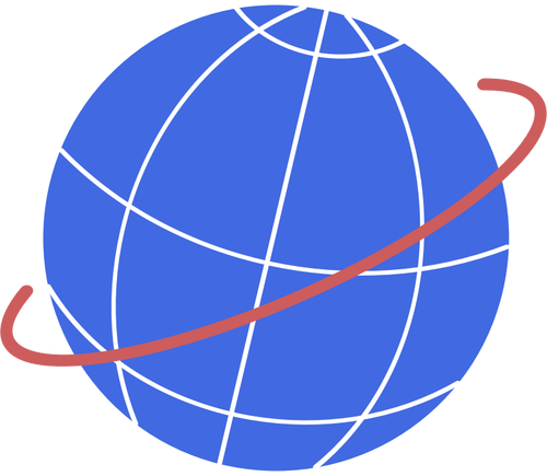 Vector illustration of globe with flight path