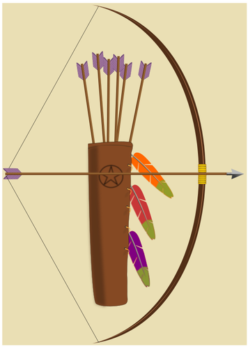 木製弓のベクター クリップ アート セット