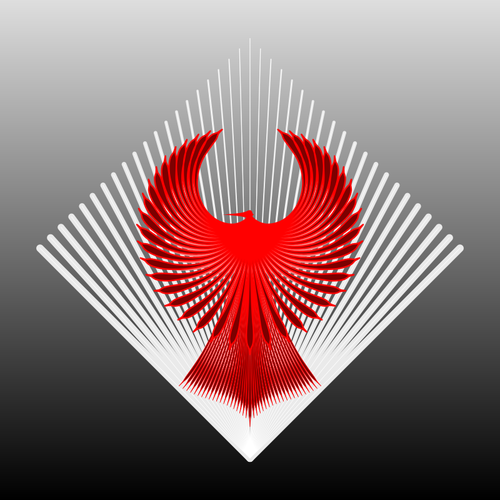 Stilisert rød fugl vector illustrasjon