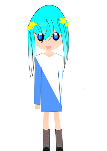 Garota com cabelo azul