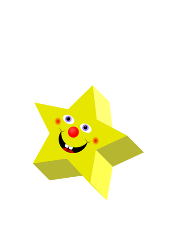 Happy star 3d vektor ClipArt-bild