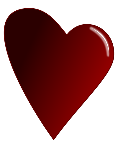 לב אדום עם השתקפות וקטור תמונה