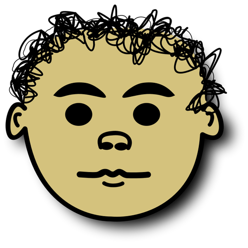 Kıvırcık saçlı çocuk avatar vektör görüntü