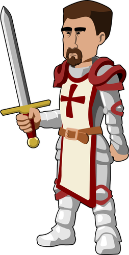 Vector tekening van computer spel ridder karakter
