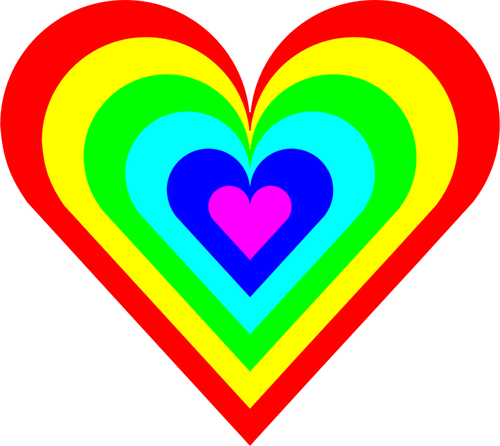Ilustraţie de vectorul şase inima colorate