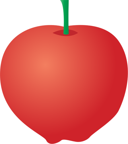 Vektoripiirros assymetrisestä punaisesta omenasta