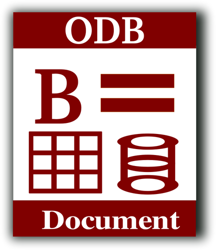 Vektorový obrázek počítače ikony ODB dokument databáze