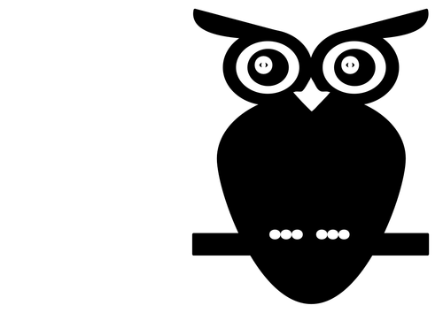 Vektor ilustrasi hitam Owl