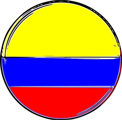 Drapeau colombien de forme ronde
