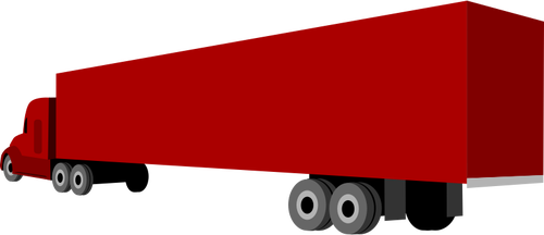 Lastbil och släpvagn vektor ClipArt
