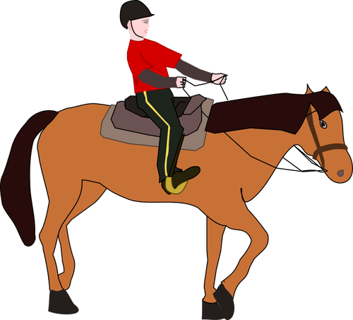 Immagine vettoriale della donna sul cavallo