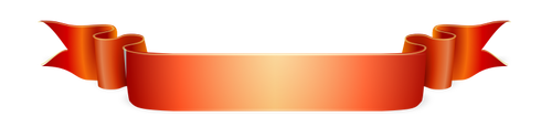 Panglica portocalie de desen vector