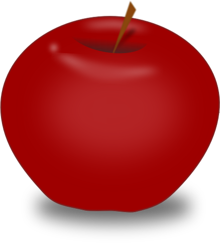 Grafika wektorowa czerwone jabłko kreskówka