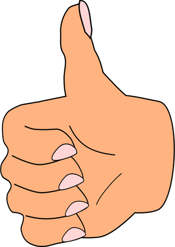 Vektor illustration av tummen upp gumman hand