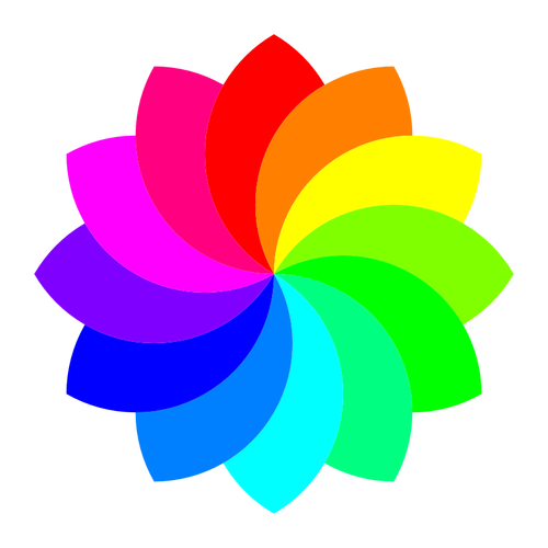 איור וקטורי פרח כותרת 12 צבעוני